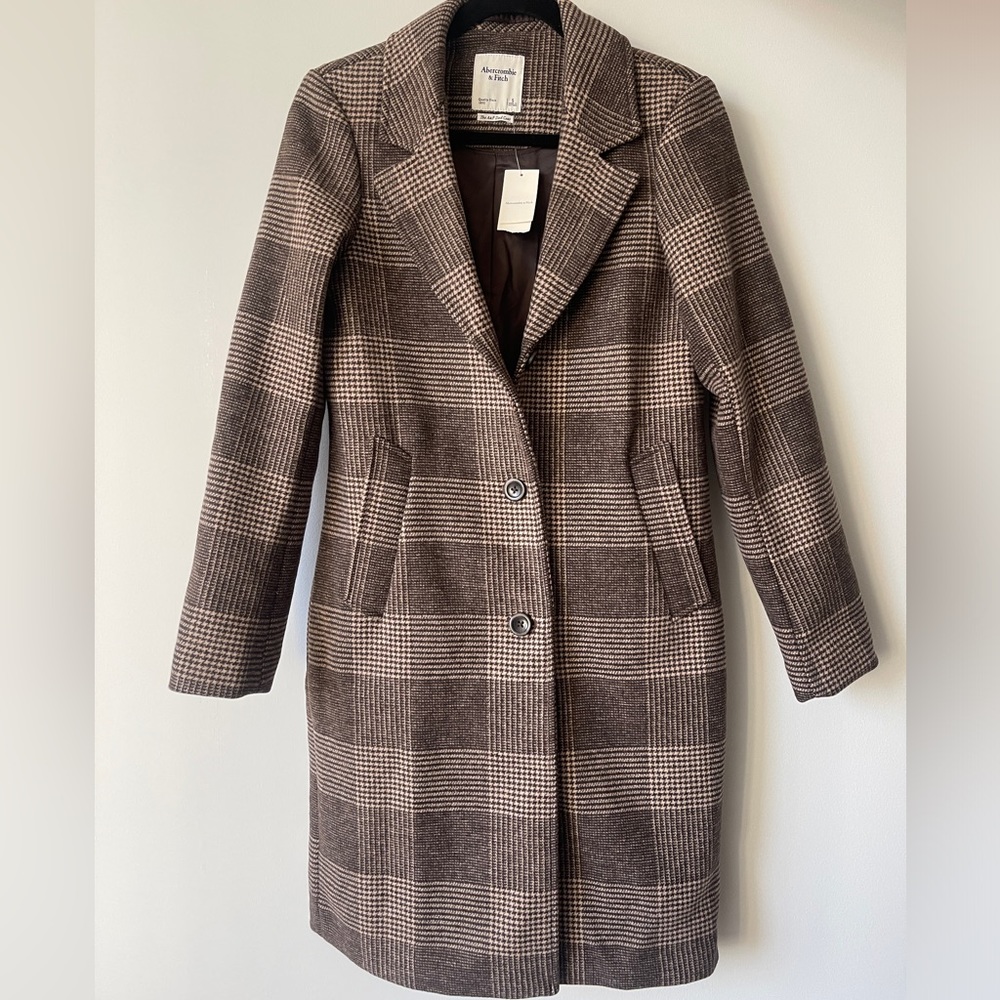 Brown wool-blend coat